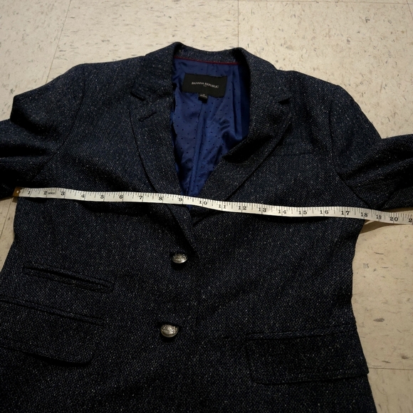 Banana Republic | Dark Blue Speckled Blazer - Picture 9 of 9